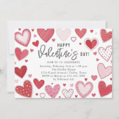 Mooie Hartjes Valentijnsdag Feest Kaart (Voorkant)