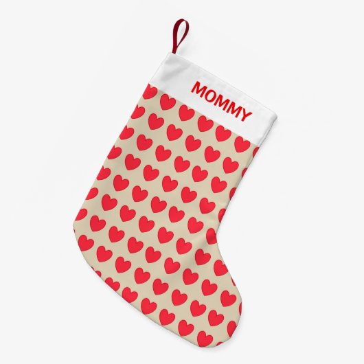 Mooie hartpatroon kleine kerstsok (Voorkant (Hangend))