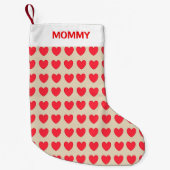 Mooie hartpatroon kleine kerstsok (Voorkant)