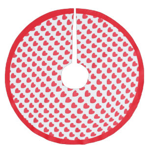 Mooie hartpatroon op wit kerstboom rok