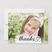 Mooie hartscript voor kinderen met aangepaste foto bedankkaart (Voorkant)