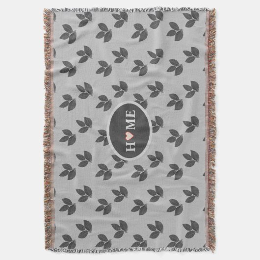 Mooie hartslag en lachen bladeren op grijs deken (Voorkant Verticaal)