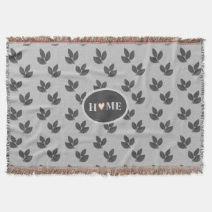 Mooie hartslag en lachen bladeren op grijs deken