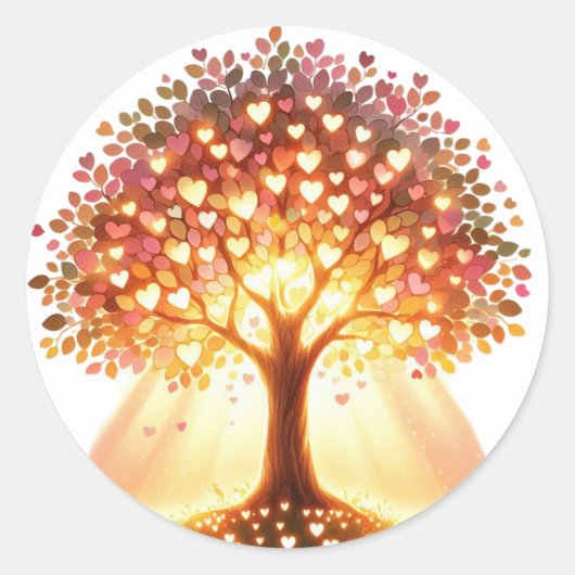 Mooie hartvormige boombomen Stickers (Voorkant)