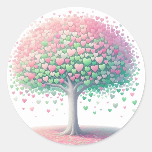 Mooie hartvormige boombomen Stickers (Voorkant)