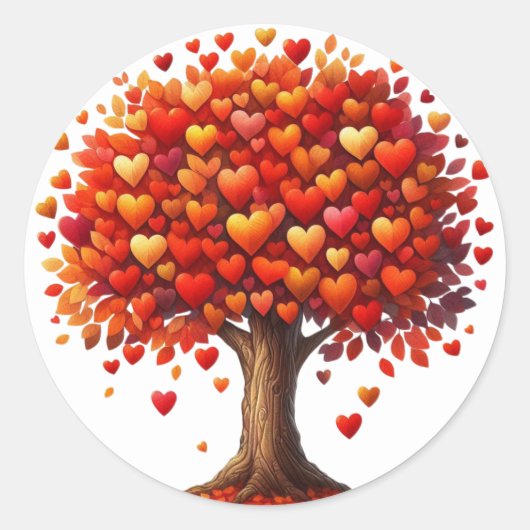 Mooie hartvormige boombomen Stickers (Voorkant)