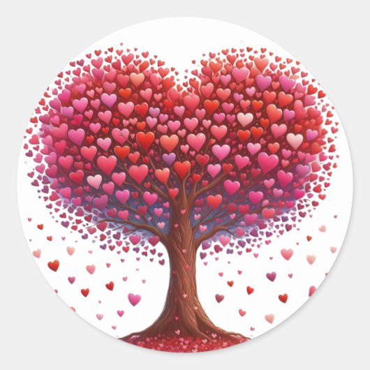 Mooie hartvormige boombomen Stickers (Voorkant)