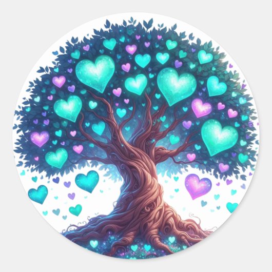 Mooie hartvormige boombomen Stickers (Voorkant)