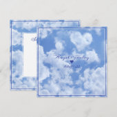 Mooie hartvormige wolk in blauwe lucht vrolijk gel (Voorkant / Achterkant)