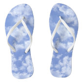 Mooie hartvormige wolk in blauwe lucht vrolijk gel teenslippers (Voetbed)