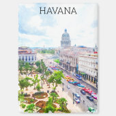 Mooie Havana Cuba Retro Waterverf Magneet (Voorkant)