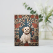 Mooie Havanese hond William Morris Floral Briefkaart (Staand voorkant)