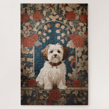 Mooie Havanese hond William Morris Floral
