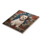 Mooie Havanese hond William Morris Floral Tegeltje (Zijkant)