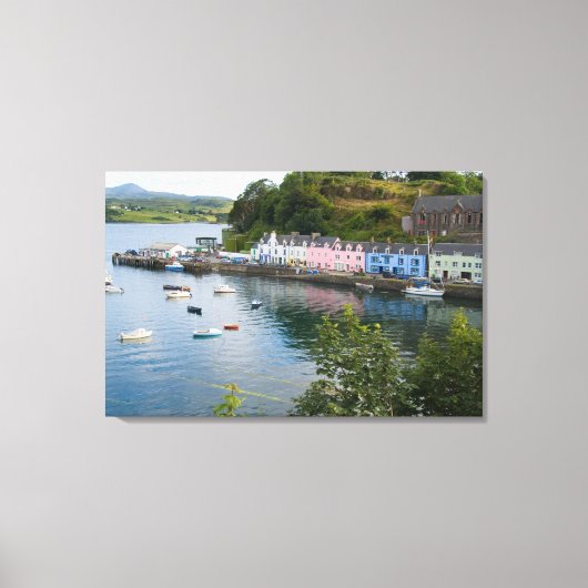 Mooie haven- en zeilboten met reflectie in 2 canvas afdruk (Voorkant)