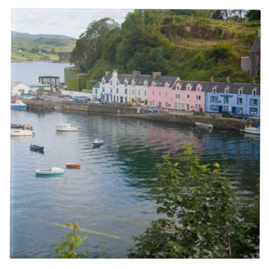 Mooie haven- en zeilboten met reflectie in 2 tegeltje (Voorkant)