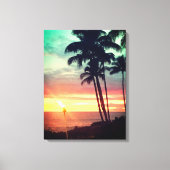 Mooie Hawaiaanse zonsondergang op stretch canvas p Afdruk (Voorkant)