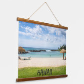 Mooie Hawaii Beach | Sun Sand & Green Paradise Hangend Wandkleed (Gebogen)