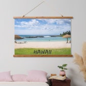 Mooie Hawaii Beach | Sun Sand & Green Paradise Hangend Wandkleed (Slaapkamer)