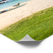 Mooie Hawaii Beach | Sun Sand & Green Paradise Poster (Hoek)