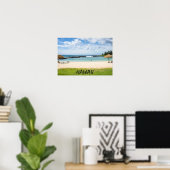 Mooie Hawaii Beach | Sun Sand & Green Paradise Poster (Thuiskantoor)