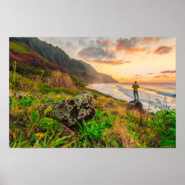 Mooie Hawaii Beach | Sun Sand & Green Paradise Poster