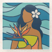 Mooie Hawaii-kunst Glazen Onderzetter (Voorkant)