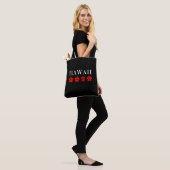 Mooie Hawaii rode bloem iconen donkere kleur Tote Bag (Op model)
