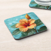 Mooie Hawaiiaanse Hibiscus Bier Onderzetter (Linkerzijde)