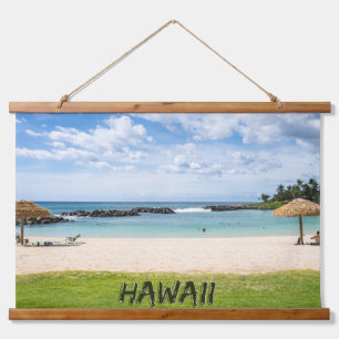 Mooie Hawaiiaanse strand Zon Zand & Groen Paradi Hangend Wandkleed