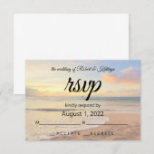 Mooie Hawaiian Beach bruiloft RSVP kaart (Voorkant / Achterkant)