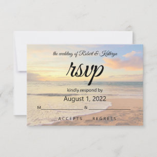 Mooie Hawaiian Beach Wedding RSVP-kaart RSVP Kaartje
