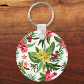 Mooie Hawaiian Flowers Sleutelhanger (Voorkant)