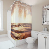 Mooie Hawaiian Golden Beach Douchegordijn (In situ)