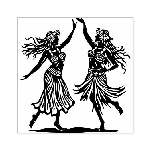 Mooie Hawaiian Hula Dancer Rubber Stamp Rubberstempel (Afrduk)