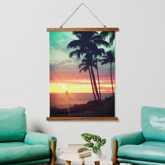 Mooie Hawaiian Sunset Hangend Wandkleed (Woonkamer)