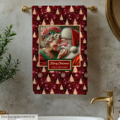 Mooie heer en mevrouw Claus Red Gold badhanddoek Bad Handdoek