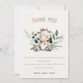 Mooie Heilige Koe Foliage Pastel Neutrale Kinderve Bedankkaart (Voorkant)