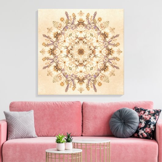 "Mooie Heilige Mandala Muurkunst Canvas Afdruk (Insitu (Woonkamer))
