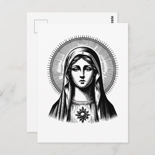 Mooie Heilige Maria Briefkaart (Voorkant / Achterkant)