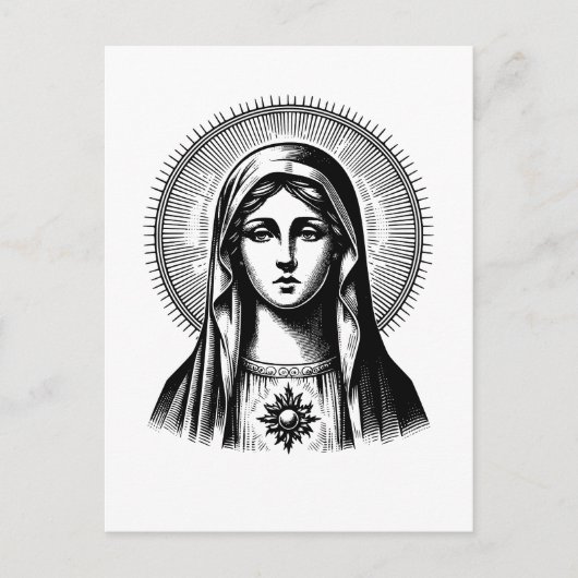 Mooie Heilige Maria Briefkaart (Voorkant)
