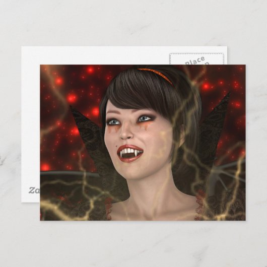 Mooie heks briefkaart (Voorkant / Achterkant)