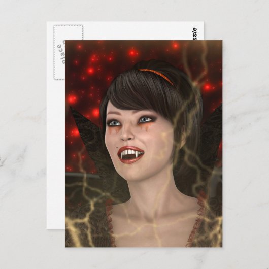 Mooie heks briefkaart (Voorkant / Achterkant)