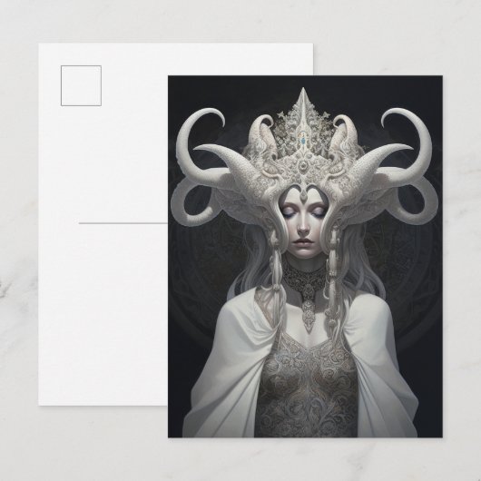 Mooie heks demon koningin fantasy kunst briefkaart (Voorkant / Achterkant)