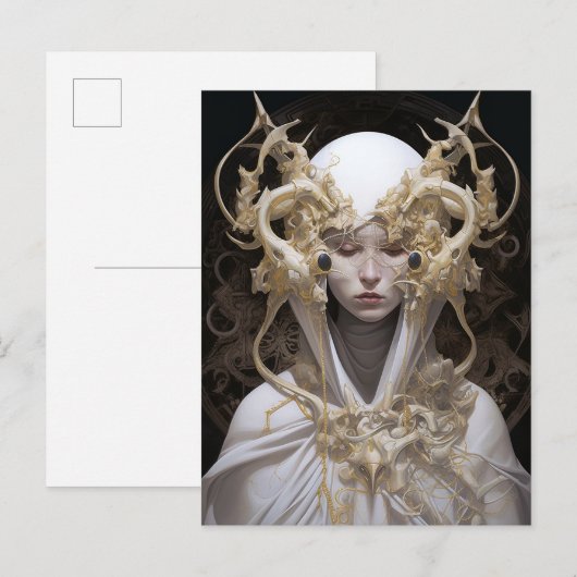 Mooie heks demon koningin fantasy kunst briefkaart (Voorkant / Achterkant)