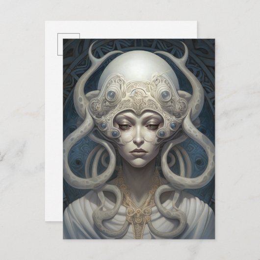 Mooie heks demon koningin fantasy kunst briefkaart (Voorkant / Achterkant)