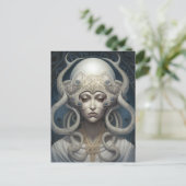 Mooie heks demon koningin fantasy kunst briefkaart (Staand voorkant)
