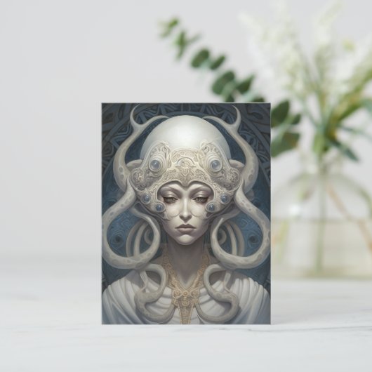 Mooie heks demon koningin fantasy kunst briefkaart (Staand voorkant)