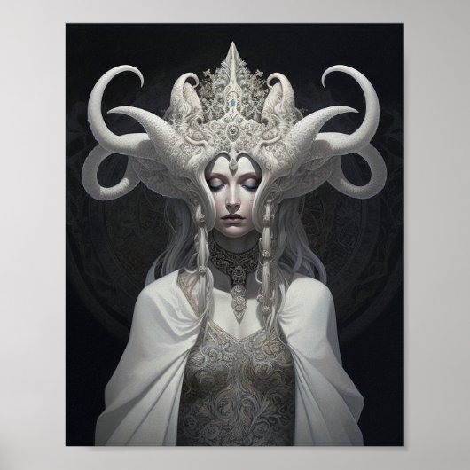 Mooie heks demon koningin fantasy kunst poster (Voorkant)