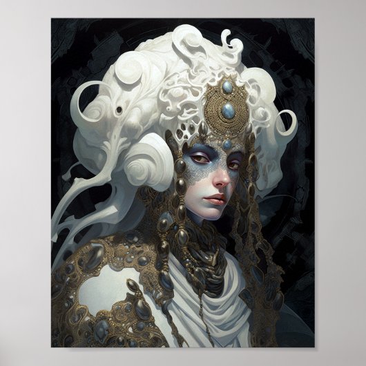 Mooie heks demon koningin fantasy kunst poster (Voorkant)
